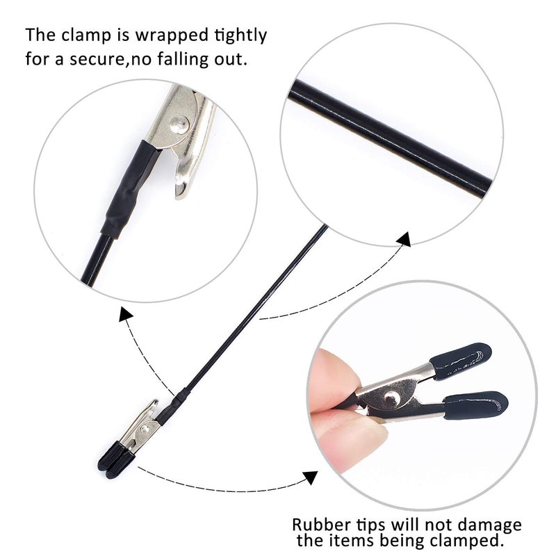 Yocoolfun 30 Pack Model Painting Alligator Clip Stick with Rubber Tips Modeling Tools,Metal Wire Clamps Long-Tailed Clasp for Hobby Modeling DIY Card Photo Memo for Airbrush Hobby Model Parts - Image 2